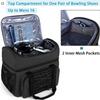 DODO DEER Bowling Bag for 2 Balls Bowling Tote with Wooden Bowling Cups and Padded Divider for Double Ball and One Pair of Bowling Shoes Up to Mens 16 and Extra Essentials, Bag Only (Black) view 2