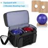 DODO DEER Bowling Bag for 2 Balls Bowling Tote with Wooden Bowling Cups and Padded Divider for Double Ball and One Pair of Bowling Shoes Up to Mens 16 and Extra Essentials, Bag Only (Black) view 3