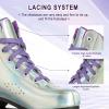 Roller Skates for Women, Holographic High Top PU Leather Rollerskates, Shiny Double-Row Four Wheels Skates Patines for Women Men Boys and Girls and Age 8-50 Indoor Outdoor (41) view 2