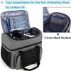 DODO DEER Bowling Bag for 2 Balls Bowling Tote with Wooden Bowling Cups and Padded Divider for Double Ball and One Pair of Bowling Shoes Up to Mens 16 and Extra Essentials, Bag Only (Grey) view 2