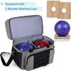 DODO DEER Bowling Bag for 2 Balls Bowling Tote with Wooden Bowling Cups and Padded Divider for Double Ball and One Pair of Bowling Shoes Up to Mens 16 and Extra Essentials, Bag Only (Grey) view 3
