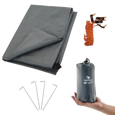 Arctic Lemmings Camping Tarp Waterproof with Carry Bag for Under Tent, Ultralight Tent Footprint for Ground Camping Hiking (86" x 57")