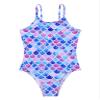 Moggemol Kids Girls Adjustable Spaghetti Straps One-Piece Swimsuit Mermaid Scales Ruffle Beach Bathing Suit Mermaid 4 Years view 3