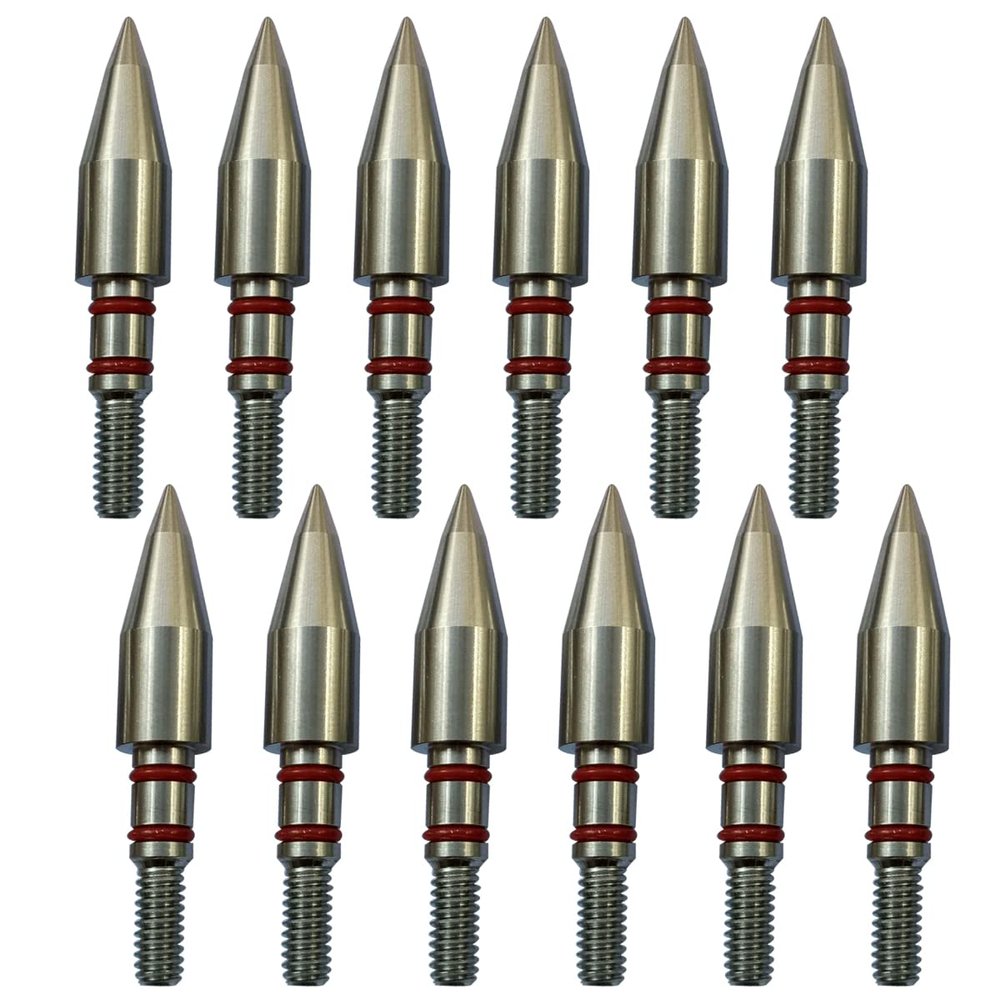 100/125/150/175/200 Grains Stainless Steel Archery Field Points, Arrow Target Field Points in Archery Field Tips and Broadheads 1 Dozen 12 PCS (T 5/16-125grains)