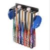 QBA Wall Mount Baseball Bat Holder, 8 Prongs Heavy Duty Metal Bat Rack, Holds 14 Bats, Bats Organizer for Dugout Fence Home Garage, Black view 1