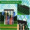 QBA Wall Mount Baseball Bat Holder, 8 Prongs Heavy Duty Metal Bat Rack, Holds 14 Bats, Bats Organizer for Dugout Fence Home Garage, Black view 4