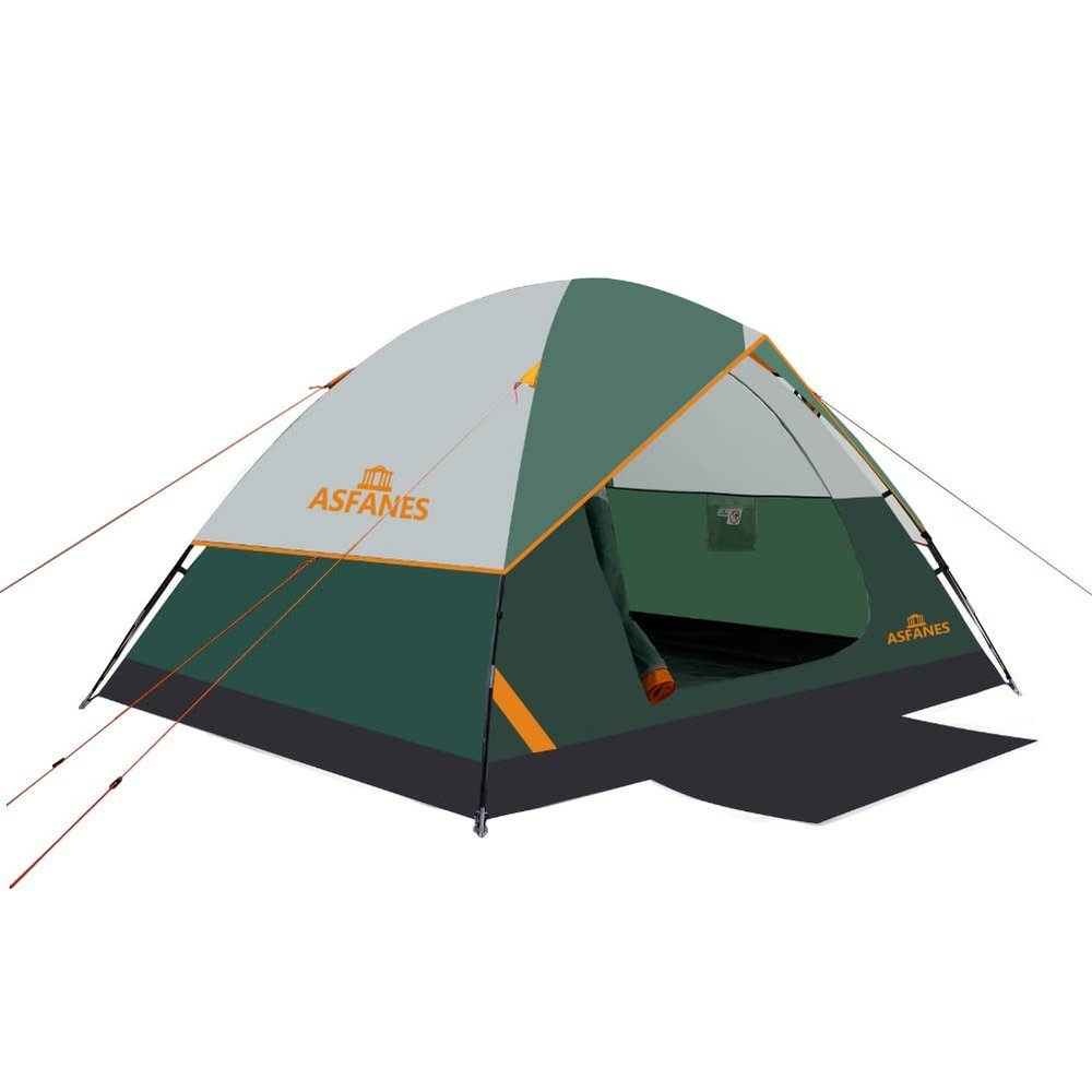 ASFANES 4 Person Waterproof Tents for Camping Easy Setup Outdoor Portable Backyard Camping Tents Suitable for Car, Backpacking, Hiking, Picnic or Fishing, Army Green