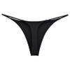 Hularka Women's Micro Thong Bikini Bottom High Cut Cheeky Brazilian Swimsuit Bottom Underpants Black Medium view 2