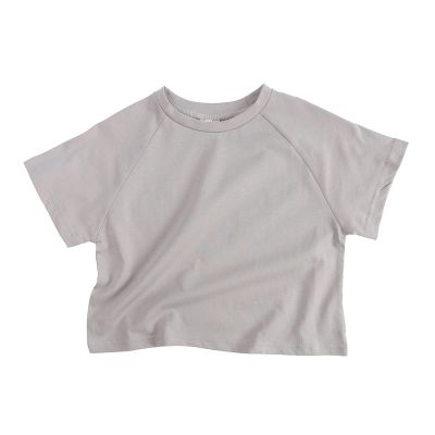 Boy Athletic Shirt Toddler Kids Girls Boys Short Classic Loose Short Soft Bat Sleeve Solid T Shirt Tee (Grey, 6 Years)