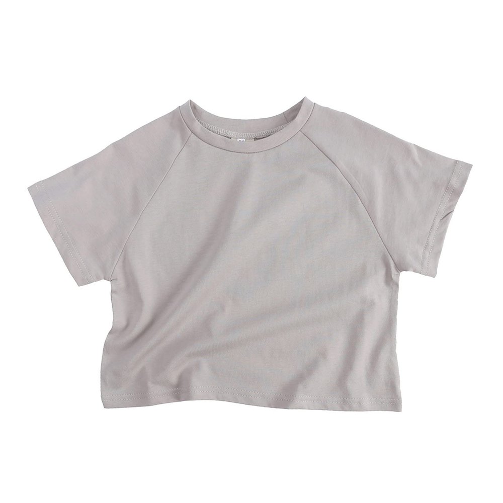 Boy Athletic Shirt Toddler Kids Girls Boys Short Classic Loose Short Soft Bat Sleeve Solid T Shirt Tee (Grey, 6 Years)
