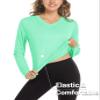 MAGCOMSEN SPF Shirts for Women Long Sleeve Workout Tops V-Neck UPF 50+ UV Sun Shirt Quick Dry Tees Swim Tops Mint Green L view 2