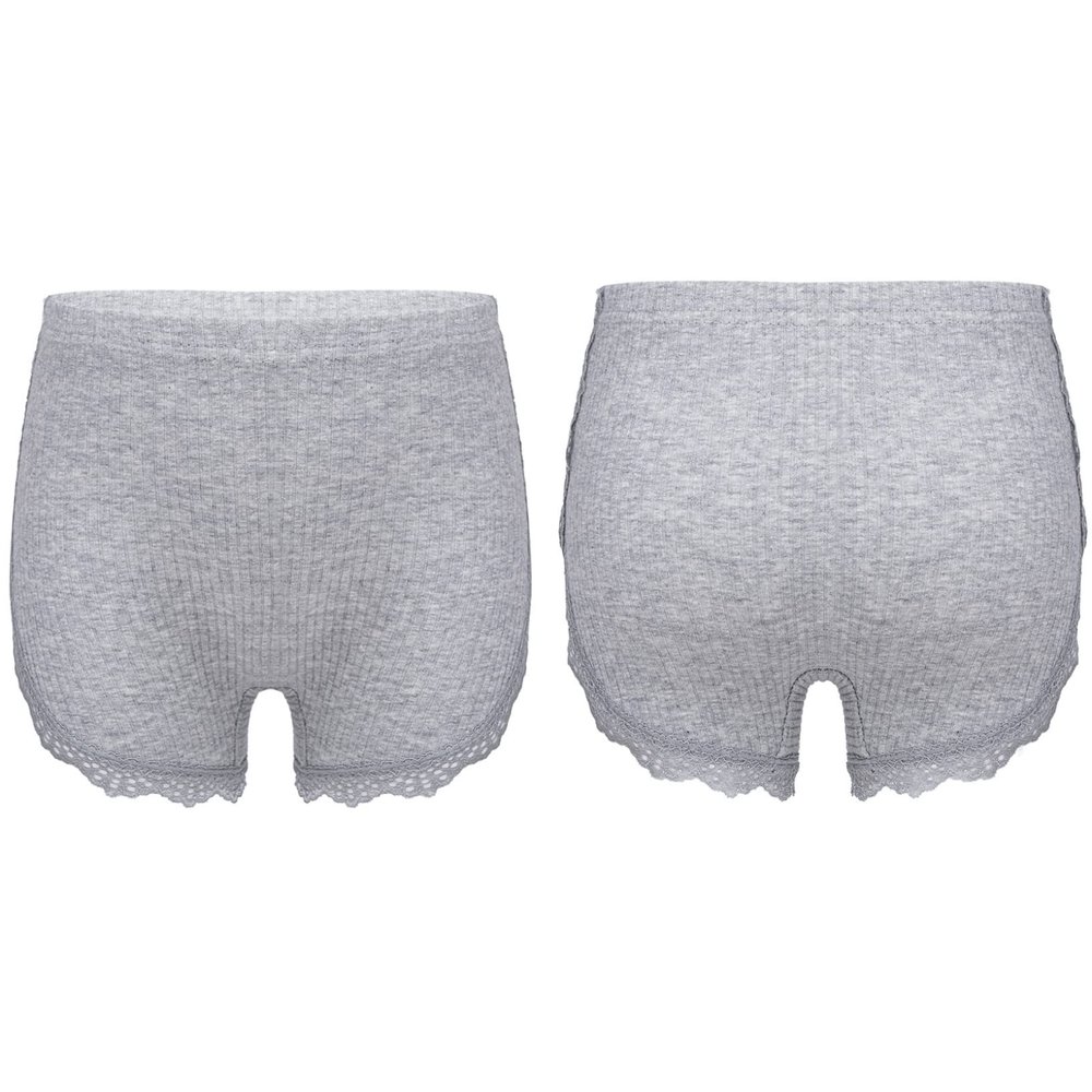 Oyolan Kids Girls Casual Lace Ruffle Hem Knitting Safety Pants Bike Short Breathable Candy Color Shorts Bottom Grey 5-6 Years