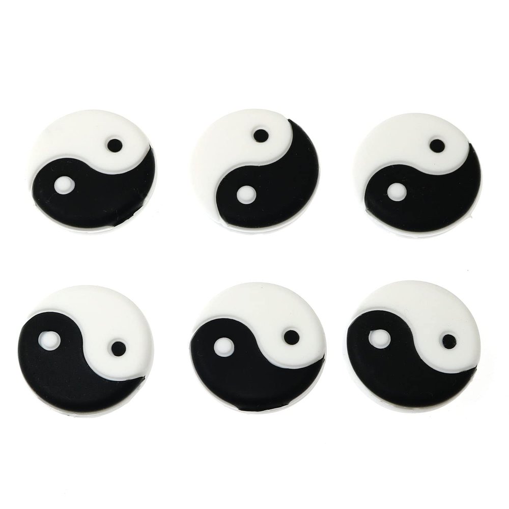 RLECS 6PCS Yin and Yang Tennis Racquet Dampener Vibration Dampener Suit for The Tennis Players More Professional (Black White)