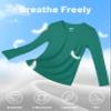 MAGCOMSEN SPF Shirts for Women Long Sleeve Workout Tops V-Neck UPF 50+ UV Sun Shirt Quick Dry Tees Swim Tops Emerald Green 2XL view 4