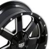 REV Wheels 885M-2907312 885 Series- 20x9-4.53 bs - 5x5/5x127 -Black/Machine Lip view 3