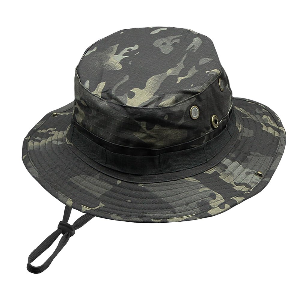 Camo Boonie Hat for Men Women, Military Tactical Wide Brim Bucket Hats, UPF50+ Jungle Sun Hats for Fishing Hunting Safari