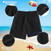 Cozople Boys Black Swim Trunks Size 8 Quick Dry UPF Beach Boards Shorts Summer Beach Surf Bathing Shorts with Boxer Brief Liner Swimwear view 3