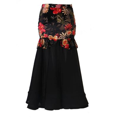 Long Skirt, Modern Dance Skirt, Women's Performance Party Can Be Customized in Three Styles Black