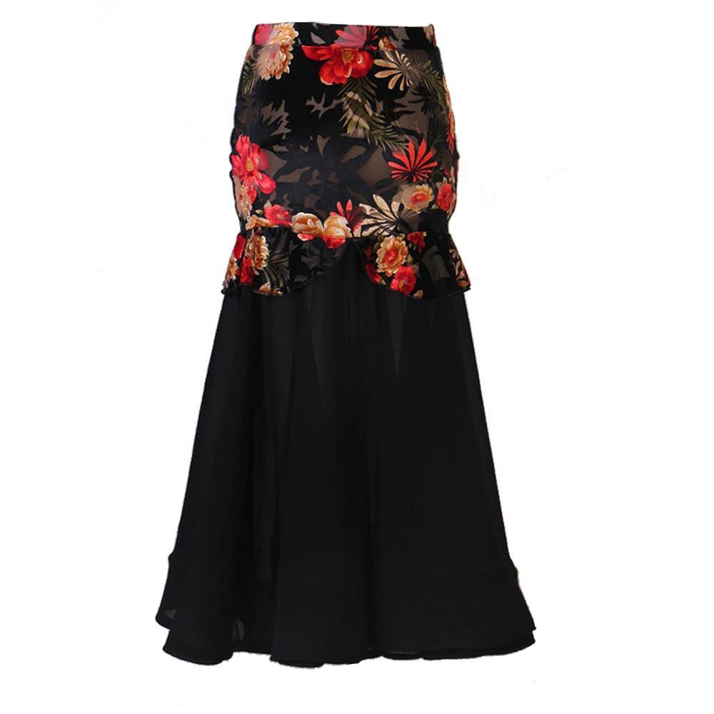 Long Skirt, Modern Dance Skirt, Women's Performance Party Can Be Customized in Three Styles Black