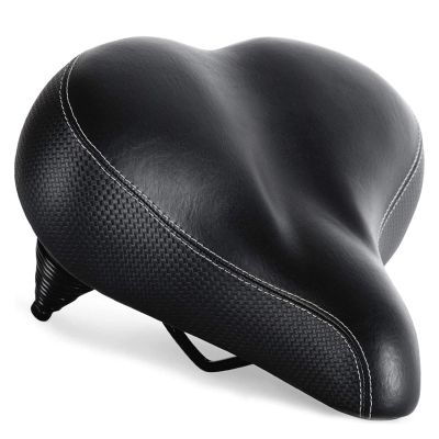 HKMA Extra Padded Bike Seat - Firm Comfortable Bike Seats for Men & Women - Wide Bicycle Seat Replacement Saddle