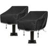 Boat Folding Seat Cover, 2 Pack 600D Waterproof Fishing Chair Cover, Outdoor Waterproof Pedestal Pontoon Captain Boat Bench Chair Seat, 20" L x 19" W x 14" H Black view 1