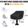 Boat Folding Seat Cover, 2 Pack 600D Waterproof Fishing Chair Cover, Outdoor Waterproof Pedestal Pontoon Captain Boat Bench Chair Seat, 20" L x 19" W x 14" H Black view 2