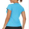 TACVASEN Women's V-Neck UPF 50+ Sun Protection Shirts Lightweight Quick Dry Athletic Tops for Hiking Fishing Running Ice Blue L view 2
