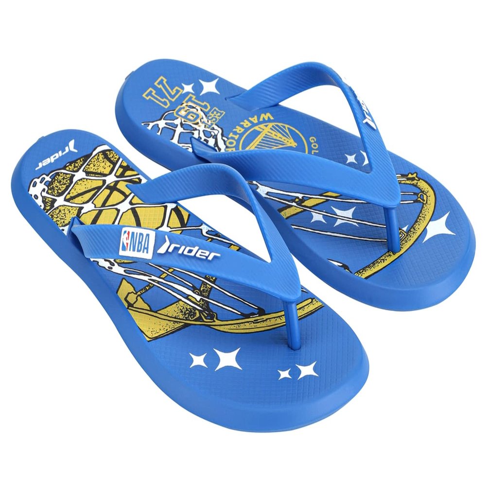 Rider R1 NBA Athletic Flip-Flops for Men, Golden State Warriors, 12