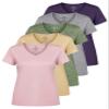 Real Essentials 5 Pack: Women's Dry Fit Short Sleeve V Neck Workout Top - Fitness Pilates Gym Athletic Yoga T-Shirt (Plus Available), Set 14, XXL view 1