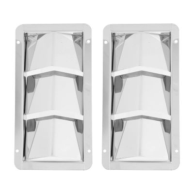 Aramox Boat Louver Vent, Pair Marine Air Vent Cover 3 Slots 210x110mm Rectangle Louver 304 Stainless Steel Universal for Boats