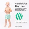 Sisterly Market - Toddler Swim Shorts, Kids/Baby Swimsuit Swimsuit with Stretchy Spandex Liner and Breathable Outer Microfiber Fabric, Baby Boy Bathing Suit Ages 6 to 18 Month, Green Stripes view 2