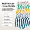 Sisterly Market - Toddler Swim Shorts, Kids/Baby Swimsuit Swimsuit with Stretchy Spandex Liner and Breathable Outer Microfiber Fabric, Baby Boy Bathing Suit Ages 6 to 18 Month, Green Stripes view 4