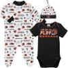 Gerber NFL Boys' 3 Pack Bodysuit Sleep N Play Footie Cap Registry Gift Set, Team Color, 0-3 Months view 1