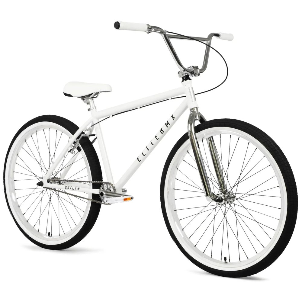 Elite BMX Bicycle 18", 20" & 26" Model Freestyle Bike - 3 Piece Crank (White Chrome, 26")