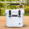 CAMP-ZERO 12 | 12.6 Qt. Premium Cooler with Molded-in Cup Holders and Folding Aluminum Handle (White) view 4