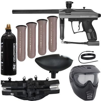 Action Village Kingman Spyder Epic Paintball Gun Package Kit (Xtra) (Gloss Gun Metal Grey)