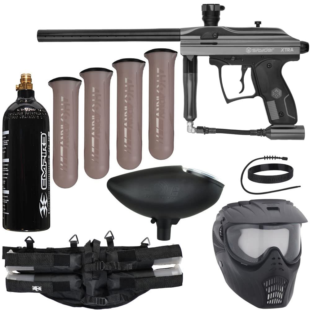 Action Village Kingman Spyder Epic Paintball Gun Package Kit (Xtra) (Gloss Gun Metal Grey)