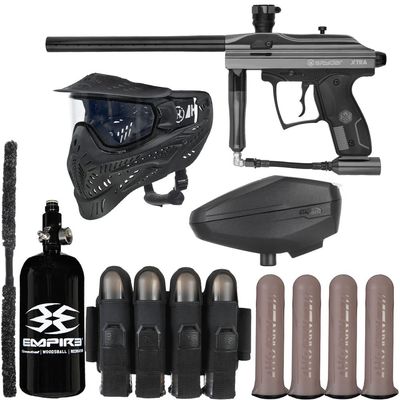 Action Village Kingman Spyder Xtra Rivalry Paintball Gun Package Kit (Gloss Gun Metal Grey)