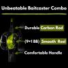 Lunkerhunt Bedlam Baitcaster Rod and Reel Combo 7 Feet - Premium Left Handed Baitcaster Combo, Fishing Rod for Catching Big Fish with High Strength Carbon Body | Non-Slip Grips and Aluminum spools view 3