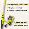Lunkerhunt Aux Spinning Reel Combo | Medium Heavy Spinning Rod Combo | Yellow Lightweight Carbon Body | Unique Smooth Reel with Comfortable Handle | Easy to Use for All Anglers (Right/Left) view 2
