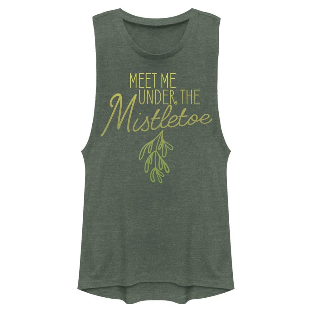 Fifth Sun Mistletoe Women's Muscle Tank, Pine Green Heather, XX-Large