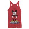 Disney Classic 90s Mickey Women's Racerback Tank Top, Red Heather, Medium view 1