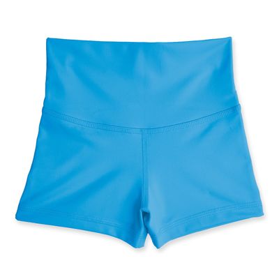 Liakada Girls' High-Waisted Athletic Shorts - Dance, Gymnastics & Cheer Practice Shorts with Free Scrunchie Teal