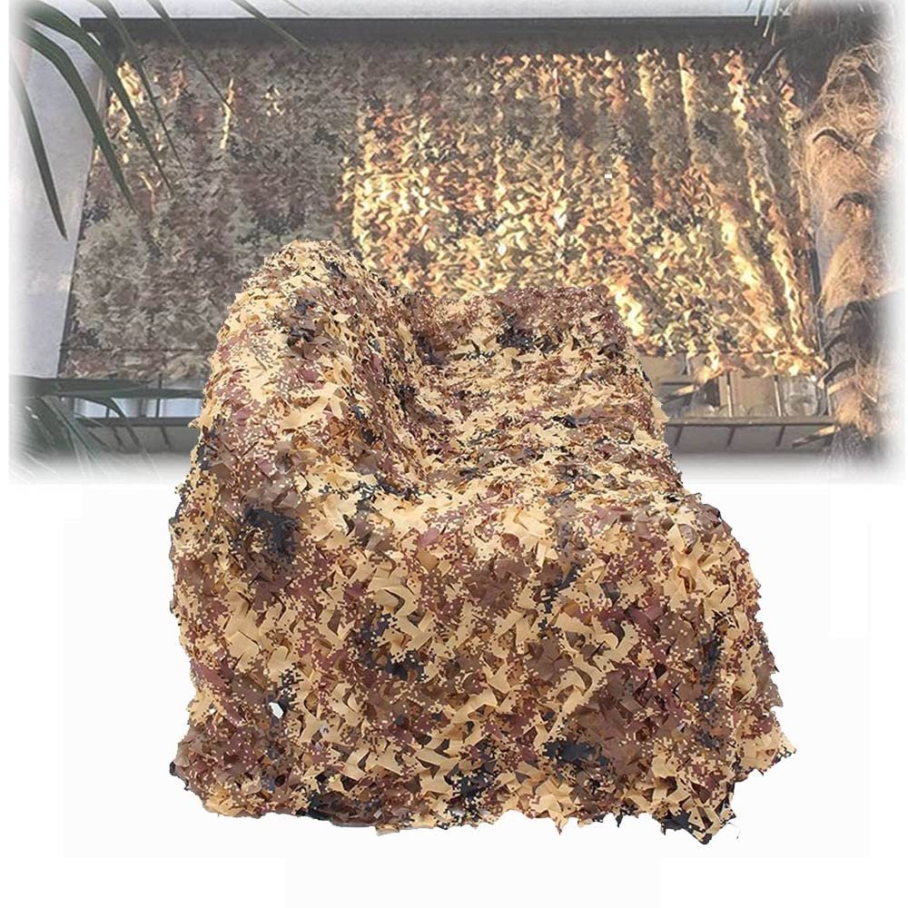 XISSG Camouflage Netting Desert Military Camo Netting 20x20 10x10ft Blinds Mesh Army Sunshade Nets Bulk Roll Hunting Camping Car Cover Outdoor Picnic Party Decorations 6x6 4x4 3x3m