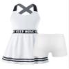 Kaerm Kids Girls 2 Pcs Golf Tennis Dress with Shorts Outfits Solid Color Sleeveless Sports Dress Badminton Outfits White A 8 Years view 1
