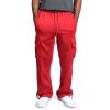 Men's Outdoor Sweat Jogger Pants Cargo Cotton Sweatpants Athletic Pants Workout Trousers Outdoor Casual Work Pant Red view 1