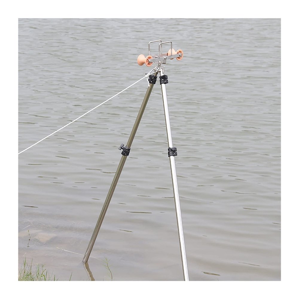 TOMYEUS Fishing Stand Stainless Steel Gantry Long Rod Bracket Pulley Fishing Rod Rod Rack 8-20 Meters Long Rod Special Large Bracket Fishing Turret Fishing Rod Holder (Size : 3.0m)