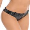 Freebily Women's Zipper Crotch Booty Shorts Shiny Metallic Patent Leather Hot Pants Clubwear Black 3X-Large view 2