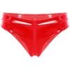 Freebily Women's Zipper Crotch Booty Shorts Shiny Metallic Patent Leather Hot Pants Clubwear Red XX-Large view 3