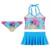 Moggemol Kids Teen Girls 3 Pieces Swimsuits Swim Skirts Bottoms Beach Surf Floral Print Tankini Bathing Suit Tie Dye 6 Years view 2